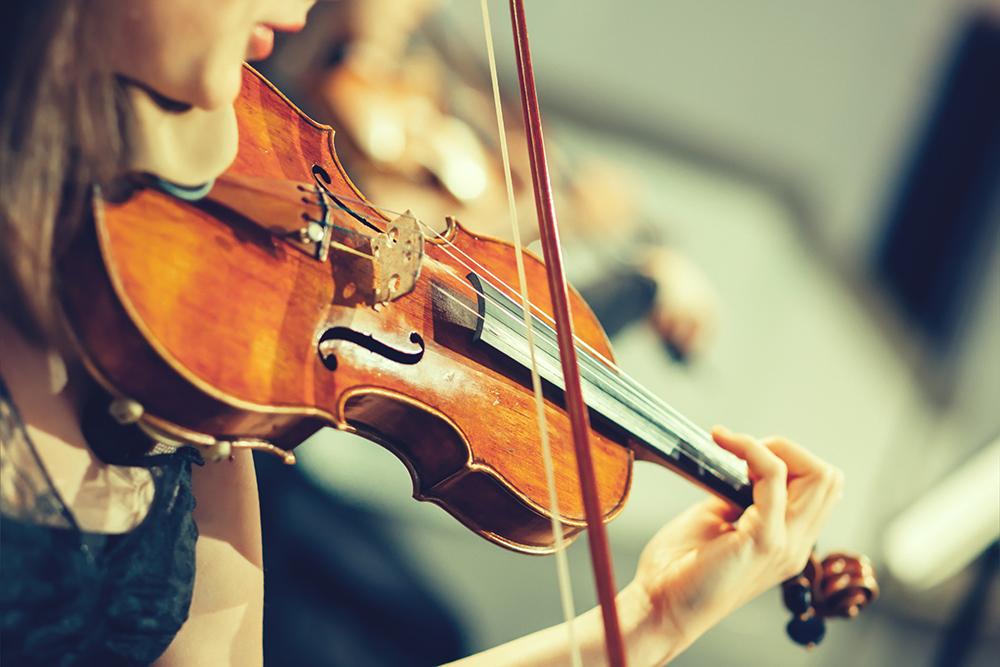 playing the violin