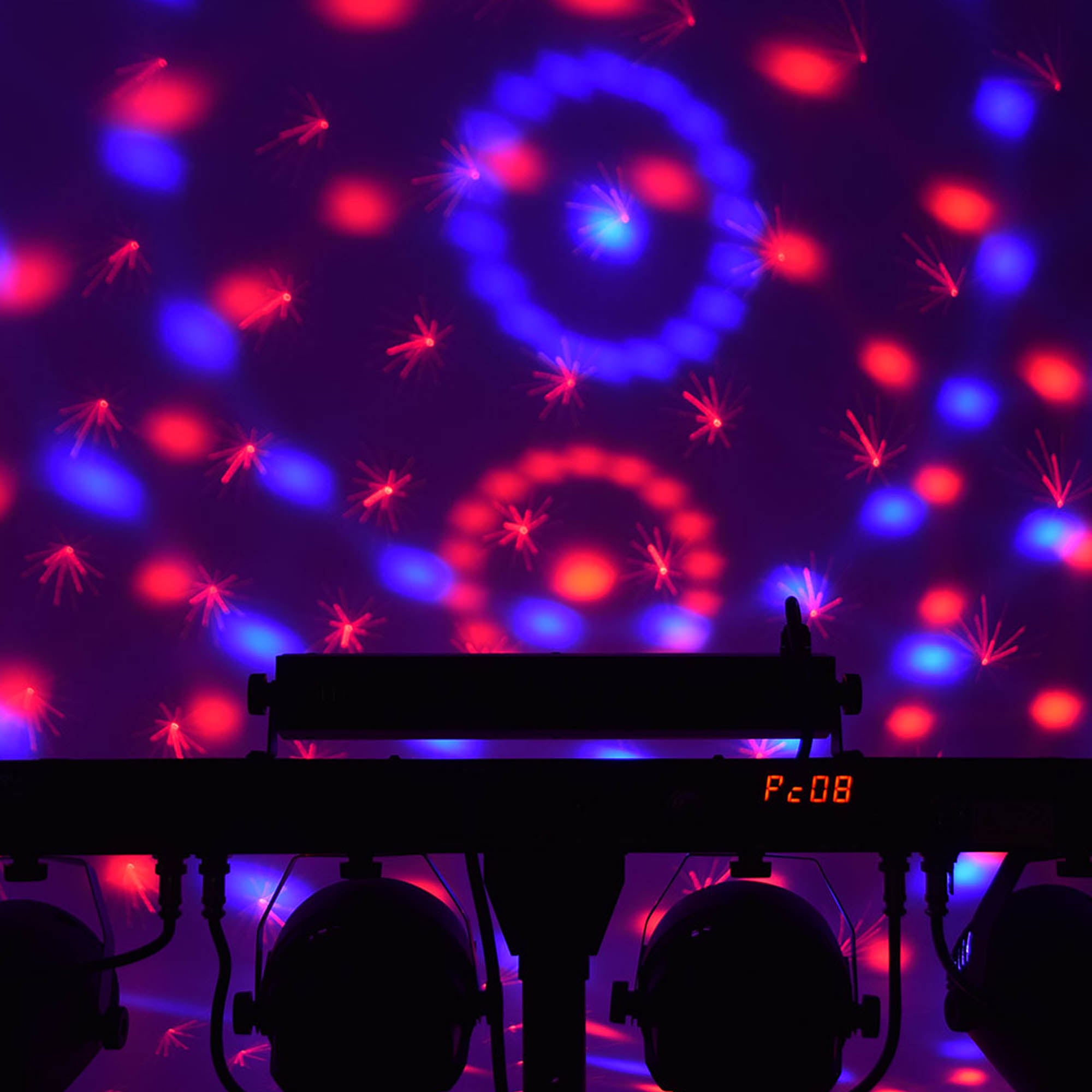 QTX Multi-Effect DJ Light Bar with Wash Lights, Ball Effect, Laser, UV and Strobe on Stand