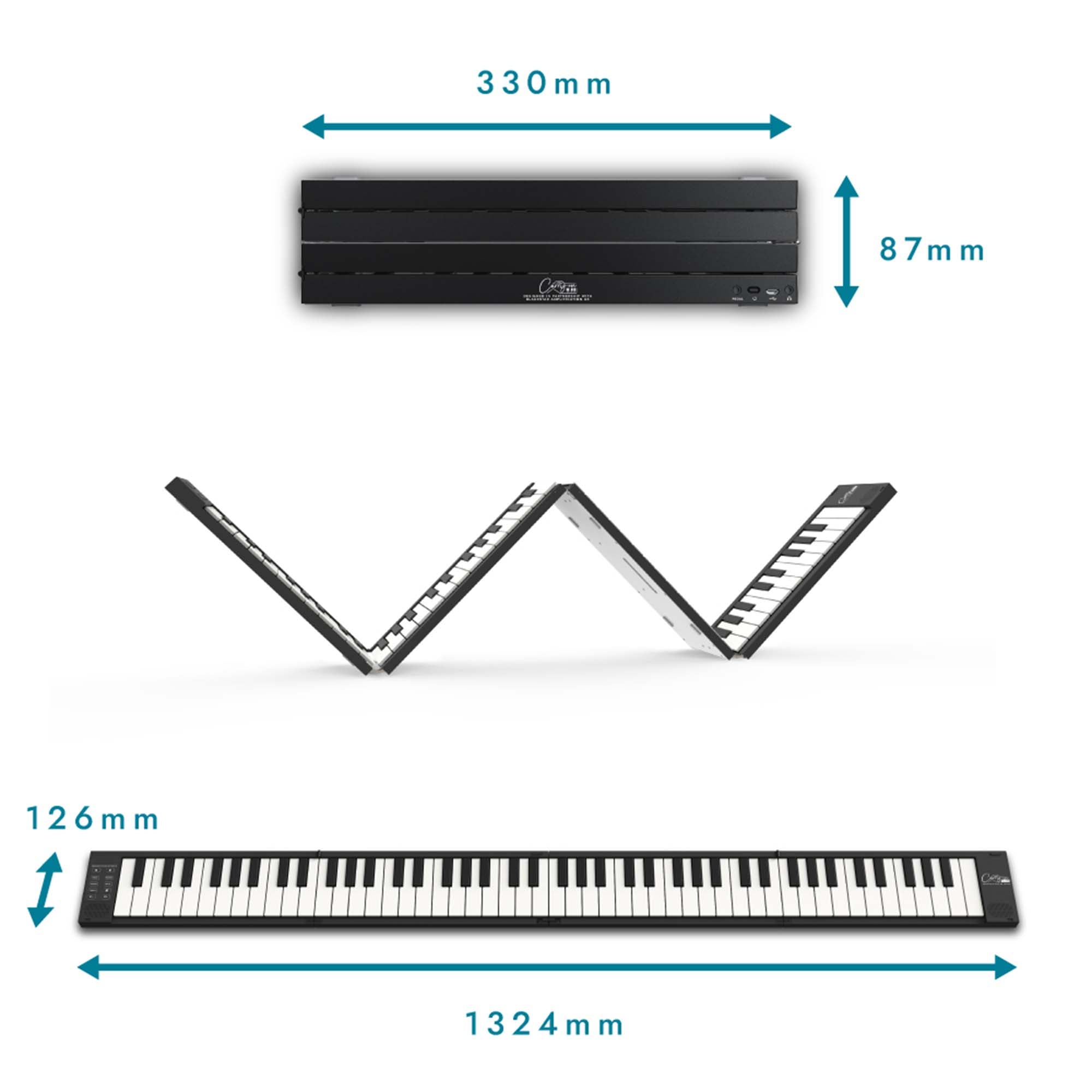 Carry-On 88 Key Touch Sensitive Folding Piano#Colour_Black