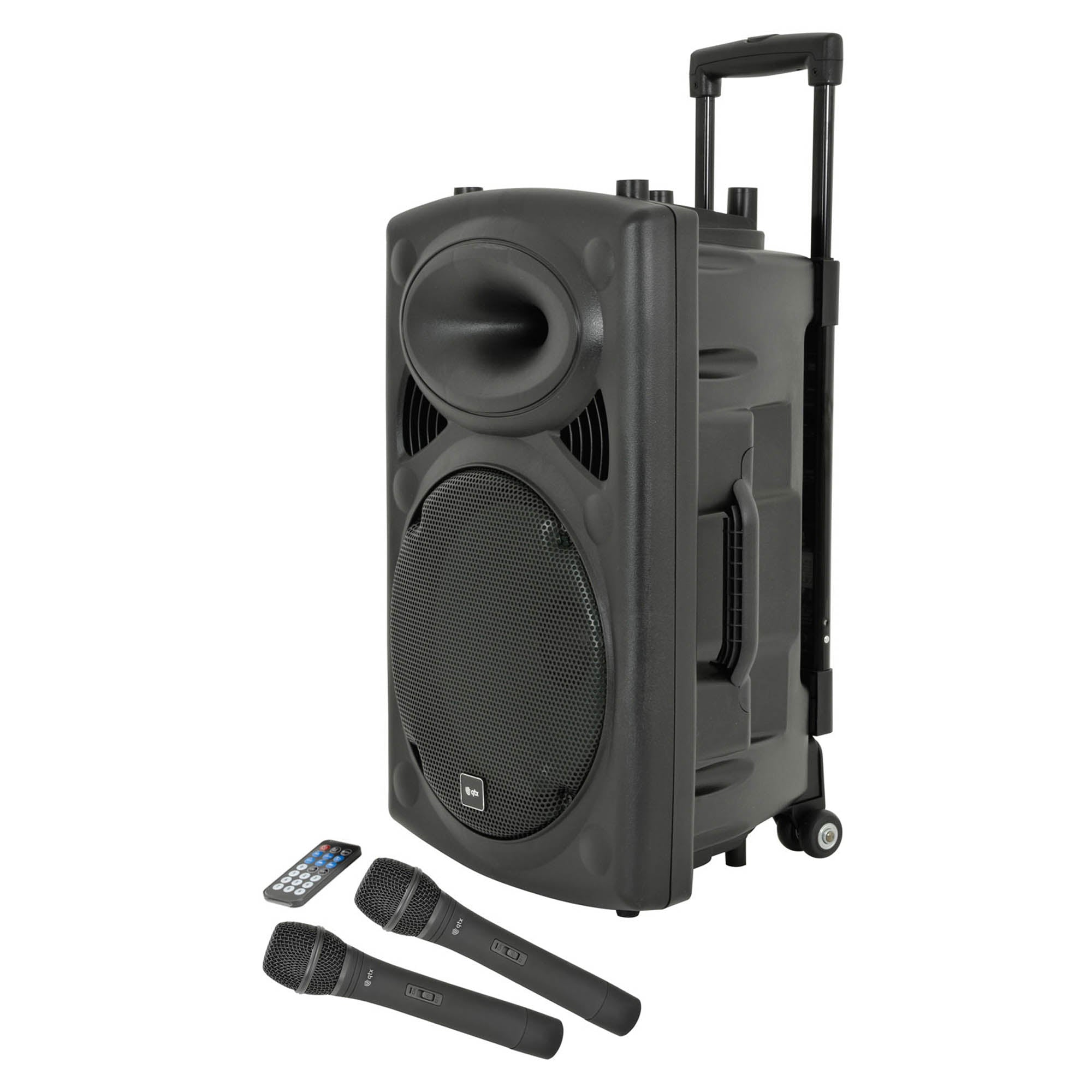QTX Portable PA System With Two Wireless Microphones