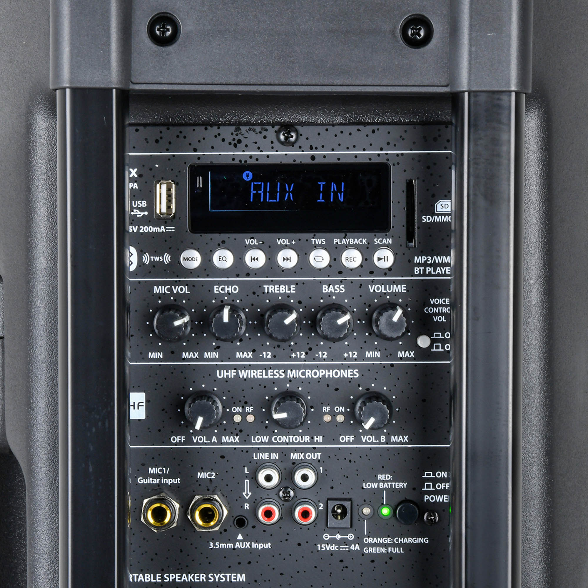 QTX Portable PA System With Two Wireless Microphones