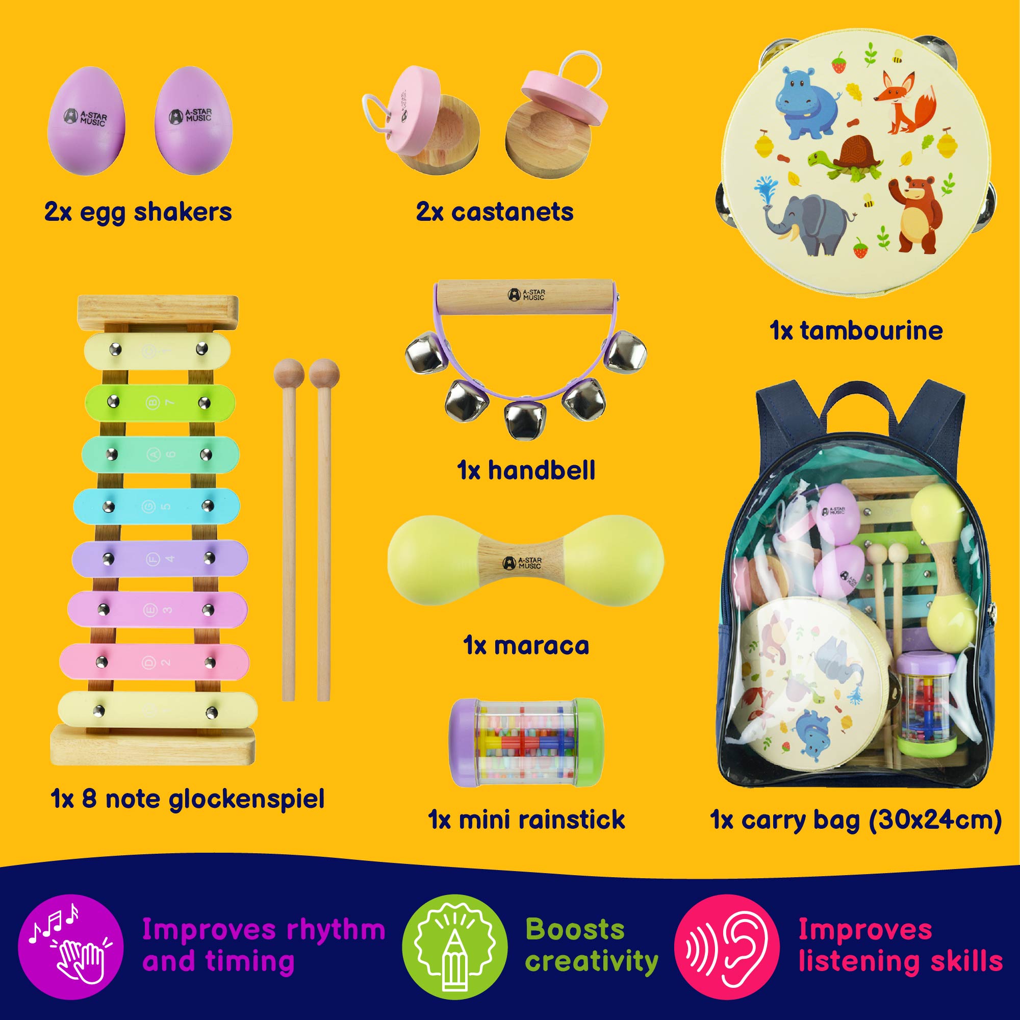 A-Star Children's Percussion Gift Set with Bag