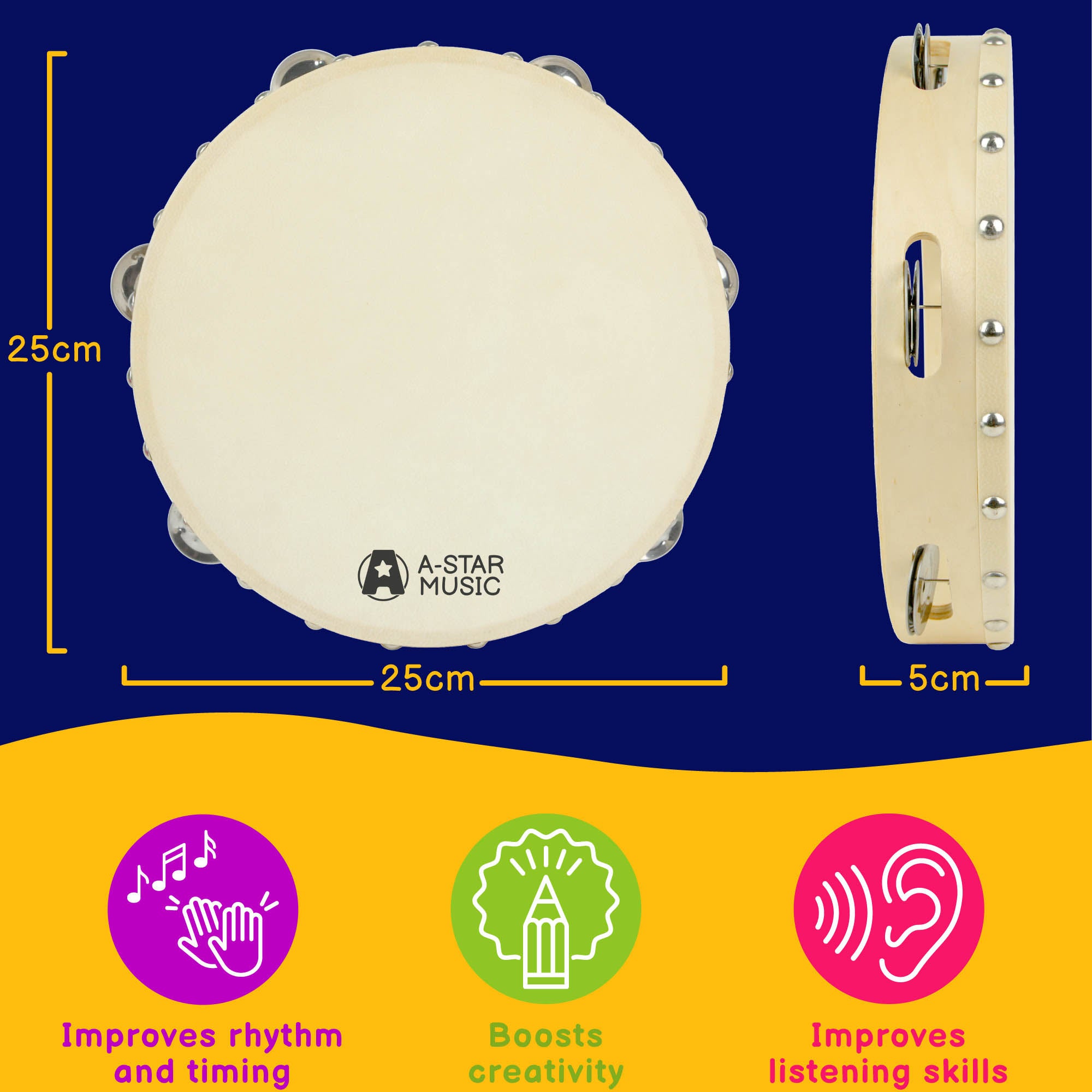 A-Star Tambourine - 10 Inch/25cm