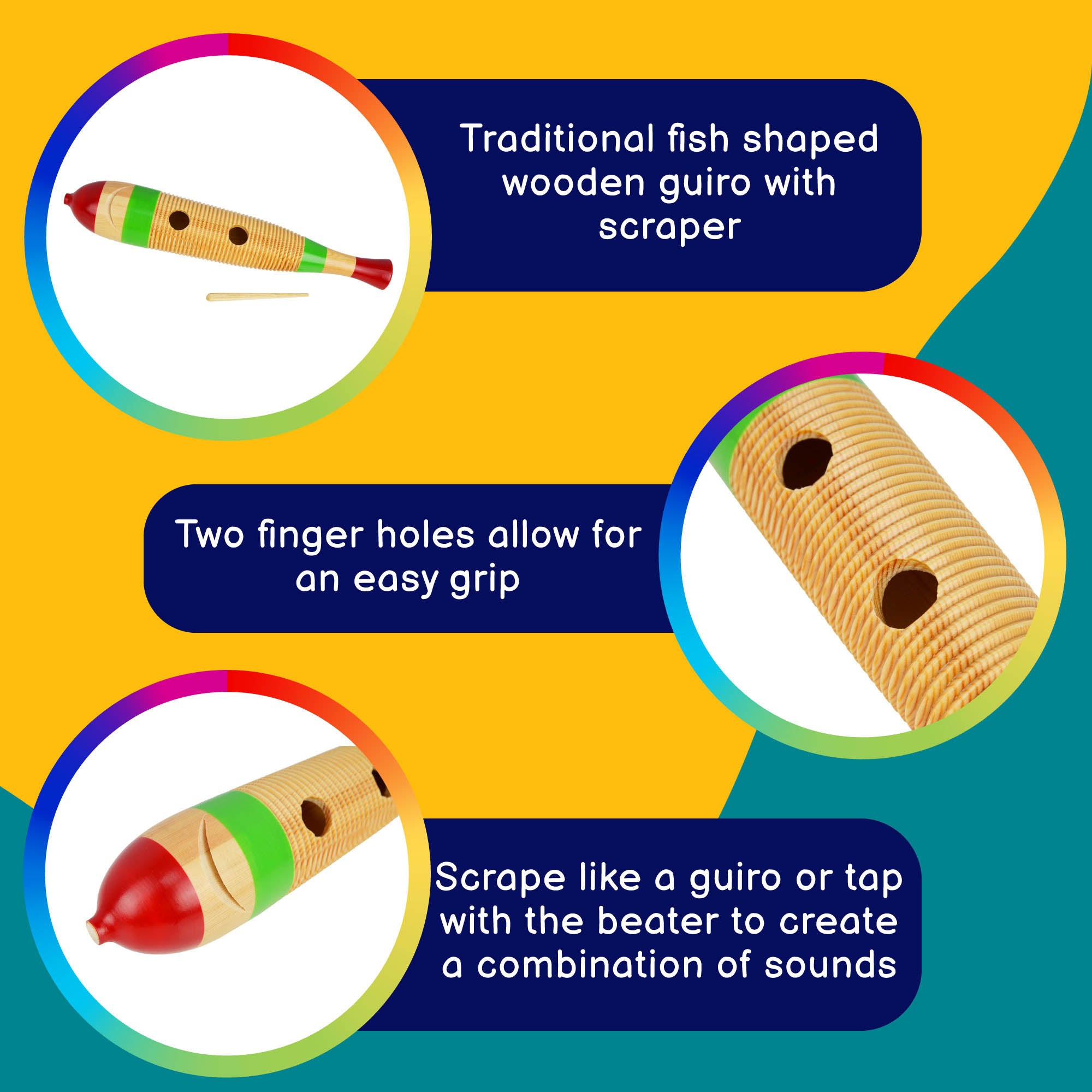 A-Star Fish Guiro Large Maracas, Shakers and Guiros#Size_Large
