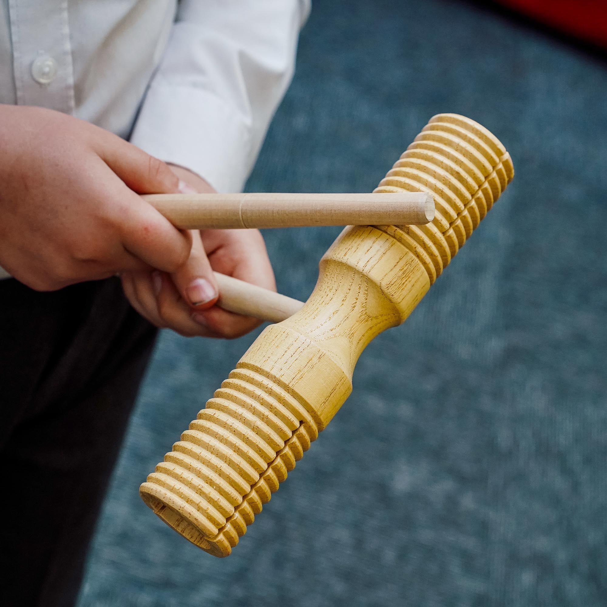 A-Star Two-Tone Wood Block Guiro with Beater