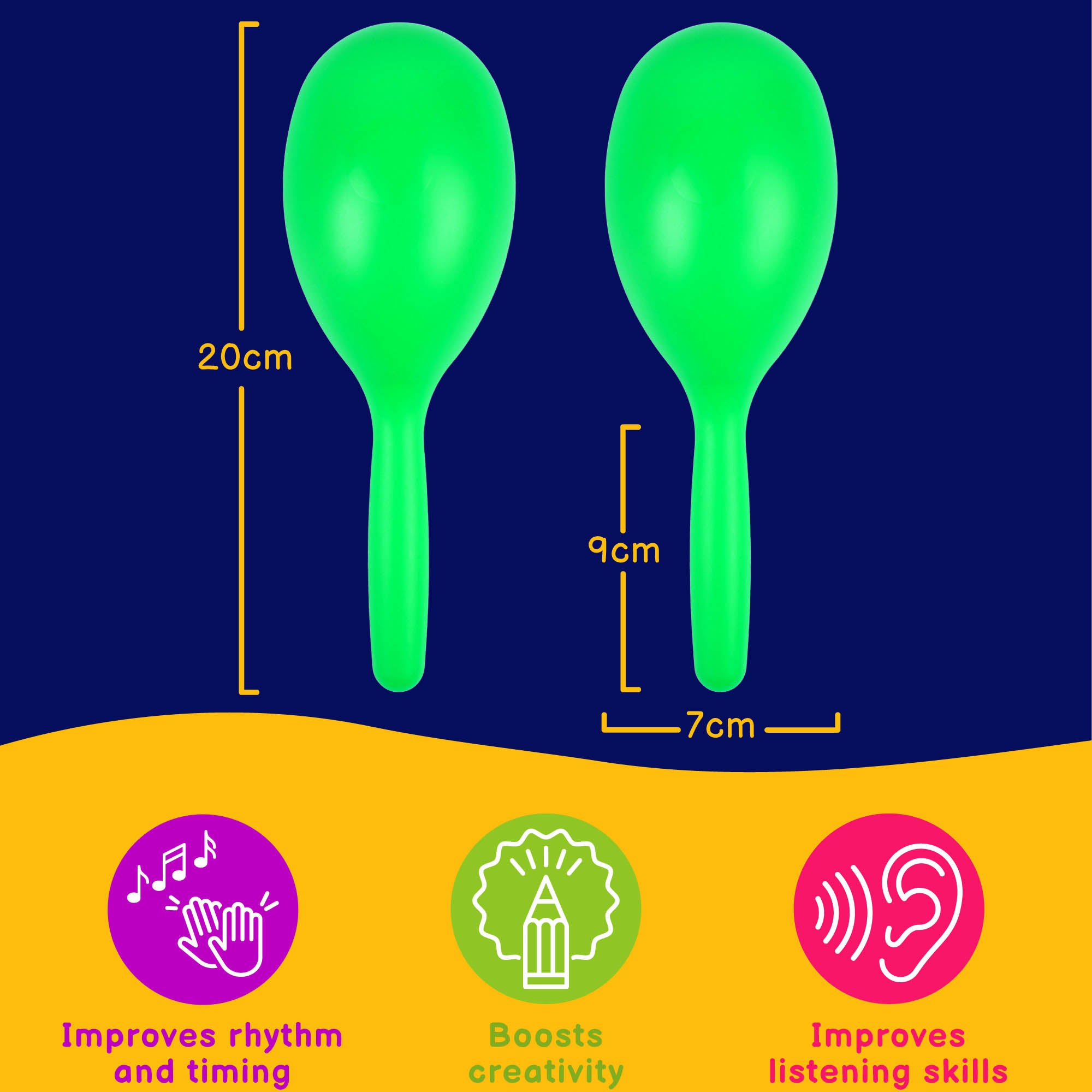 A-Star Plastic Maracas Medium Green Maracas, Shakers and Guiros#Colour_Green