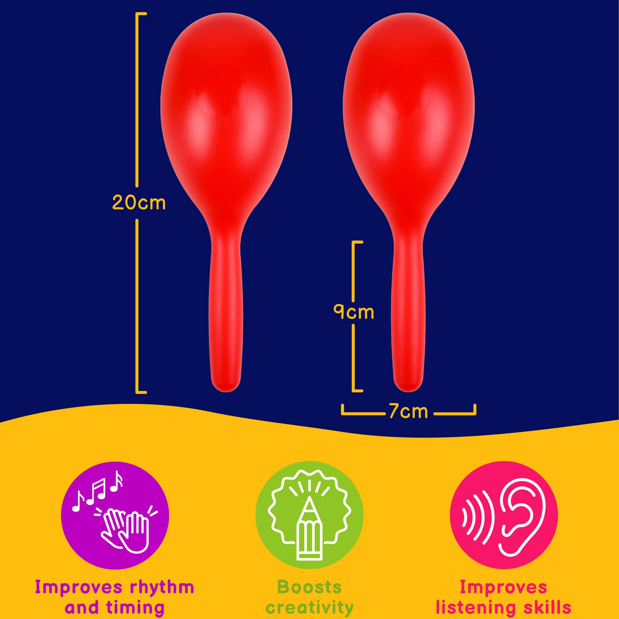 A-Star Plastic Maracas Medium Red Maracas, Shakers and Guiros#Colour_Red