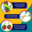 A-Star Multi Coloured Wooden Maracas