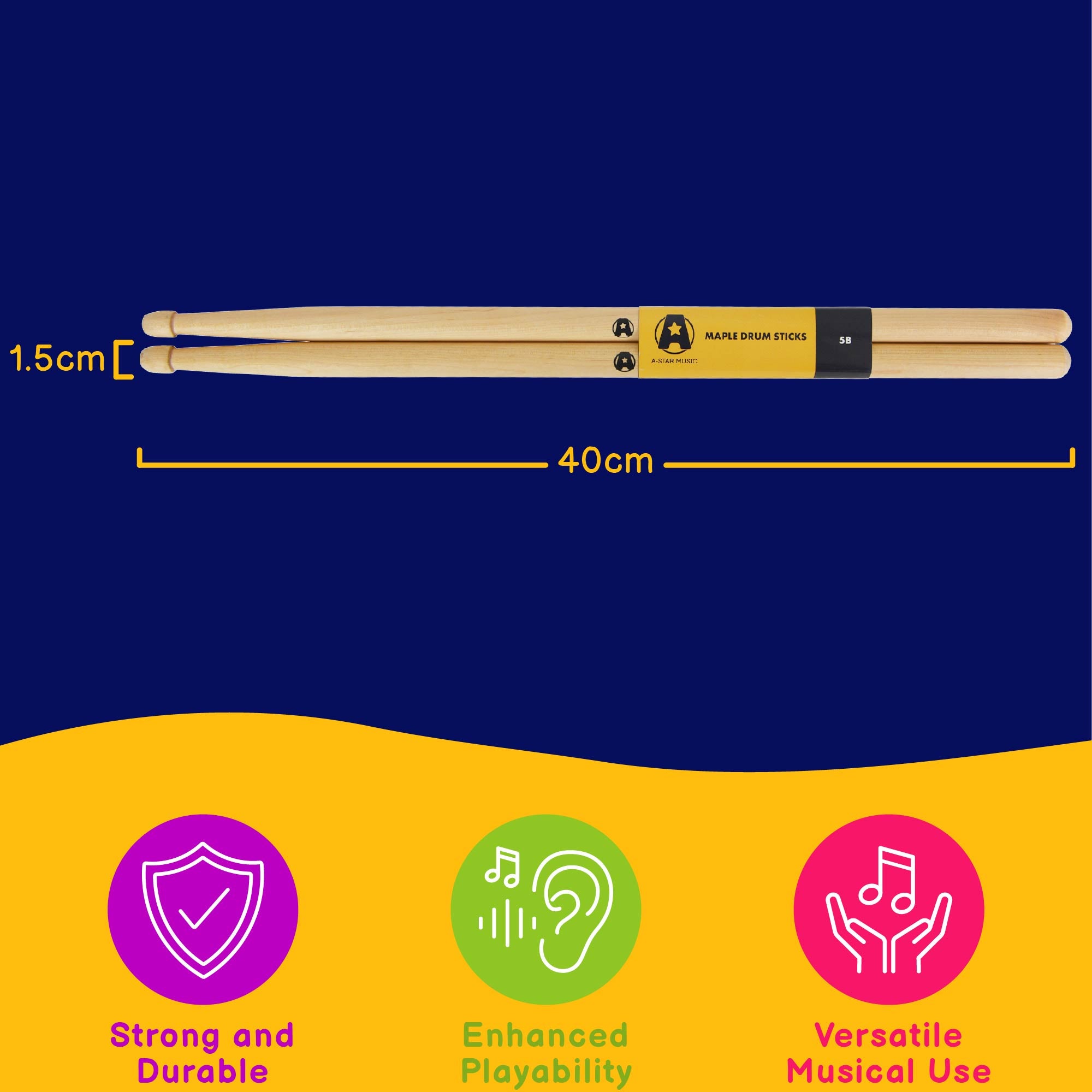 AP8400 A-Star 5B Maple Drum Sticks