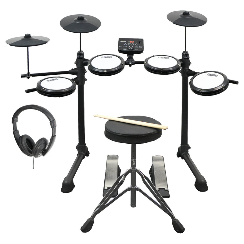 Axus AXK4 Electronic Drum Kit with Stool, Headphones and Sticks