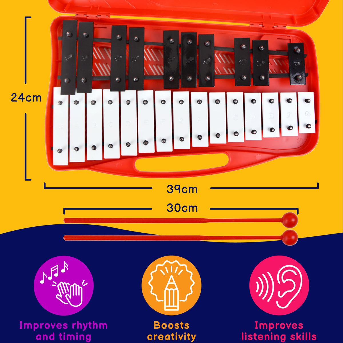 A-Star 25 Note Chromatic Glockenspiel - 30 Pack#Colour_Red