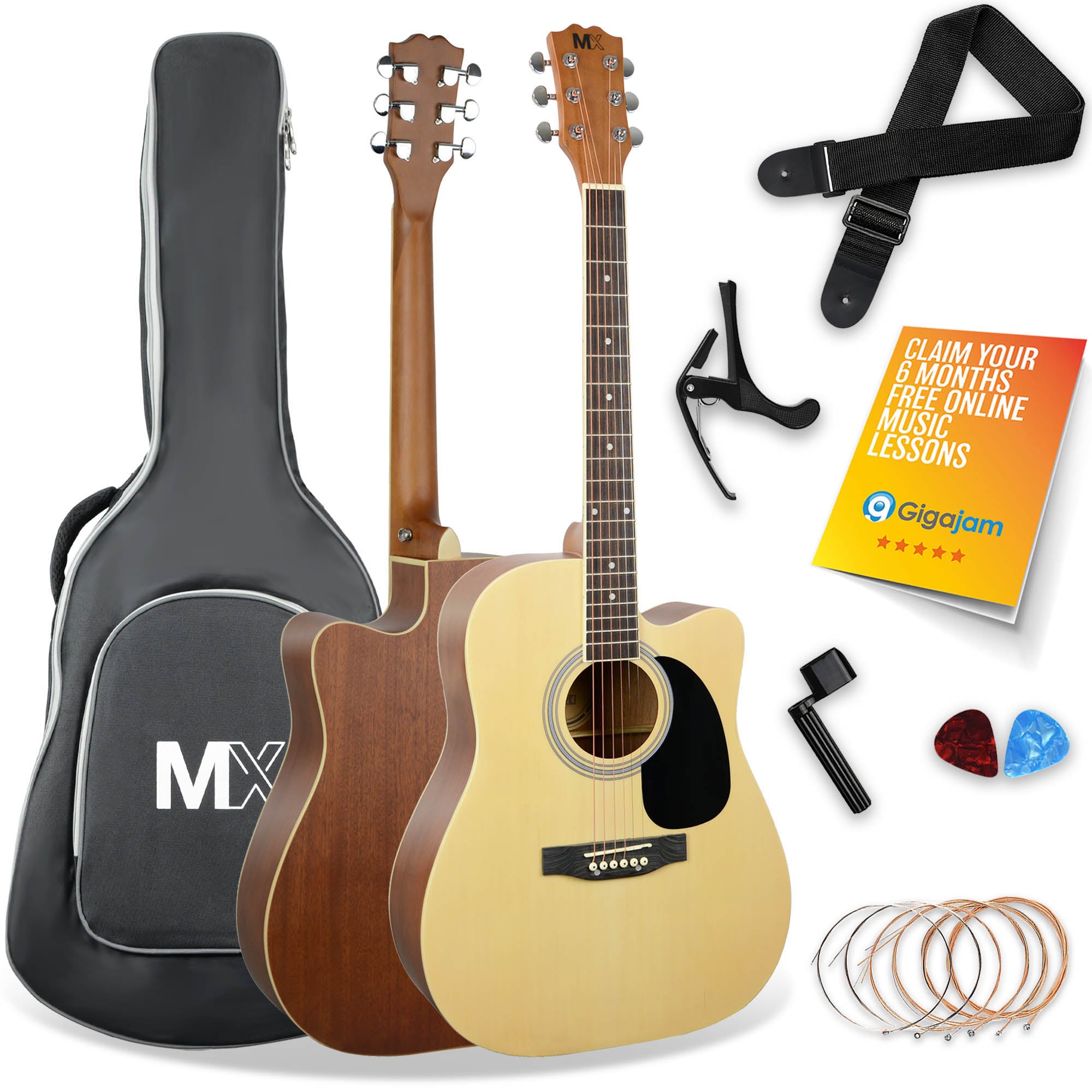 MX Cutaway Acoustic Guitar Pack#Colour_Natural