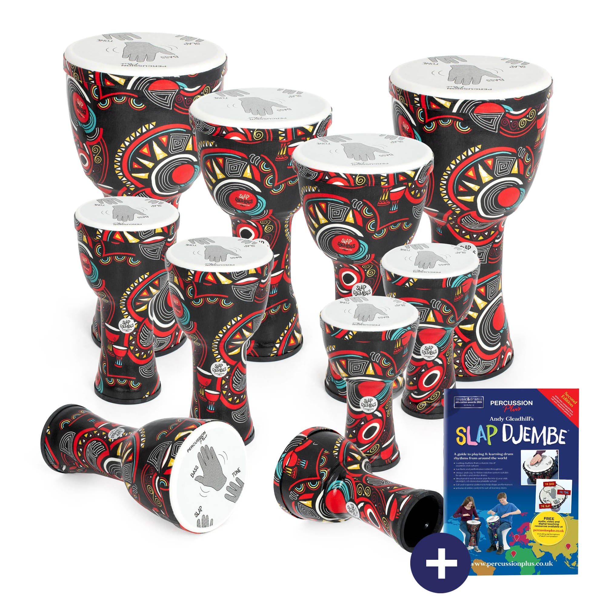 Percussion Plus Carnival Slap Djembe 10 Pack - Pre-Tuned