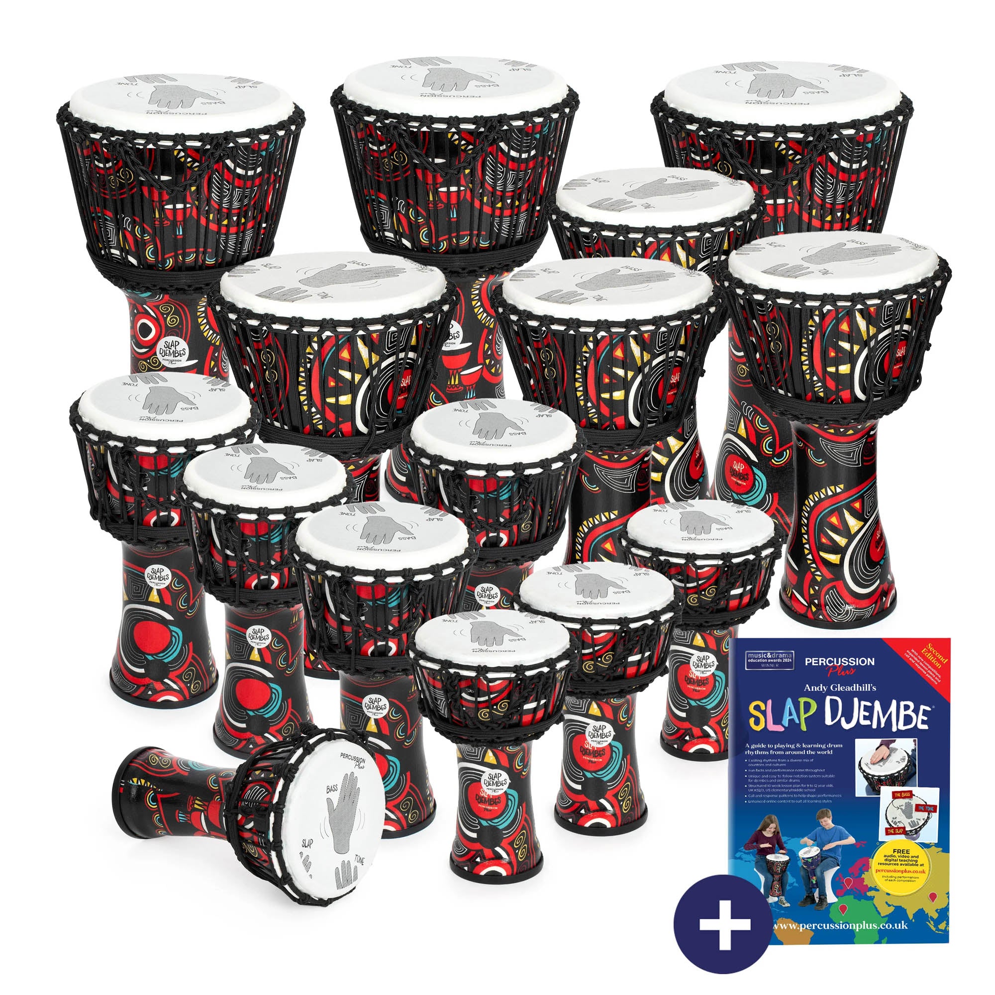 Percussion Plus Carnival Slap Djembe 15 Pack - Rope Tuned