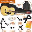 3rd Avenue Full Size Acoustic Guitar Premium Pack Natural Acoustic Guitars