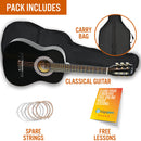 3rd Avenue 1/2 Size Classical Guitar Pack Black Classical Guitars