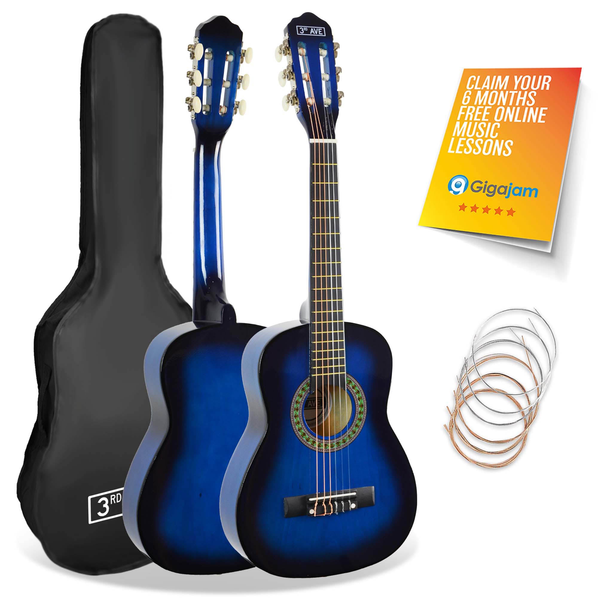 3rd Avenue 1/4 Size Classical Guitar Pack Blueburst Classical Guitars#Colour_Blueburst