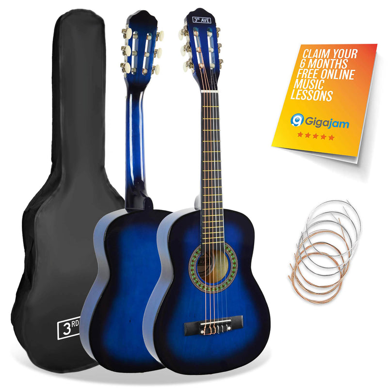 3rd Avenue 1/4 Size Classical Guitar Pack Blueburst Classical Guitars