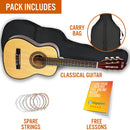 3rd Avenue 1/4 Size Classical Guitar Pack Natural Classical Guitars
