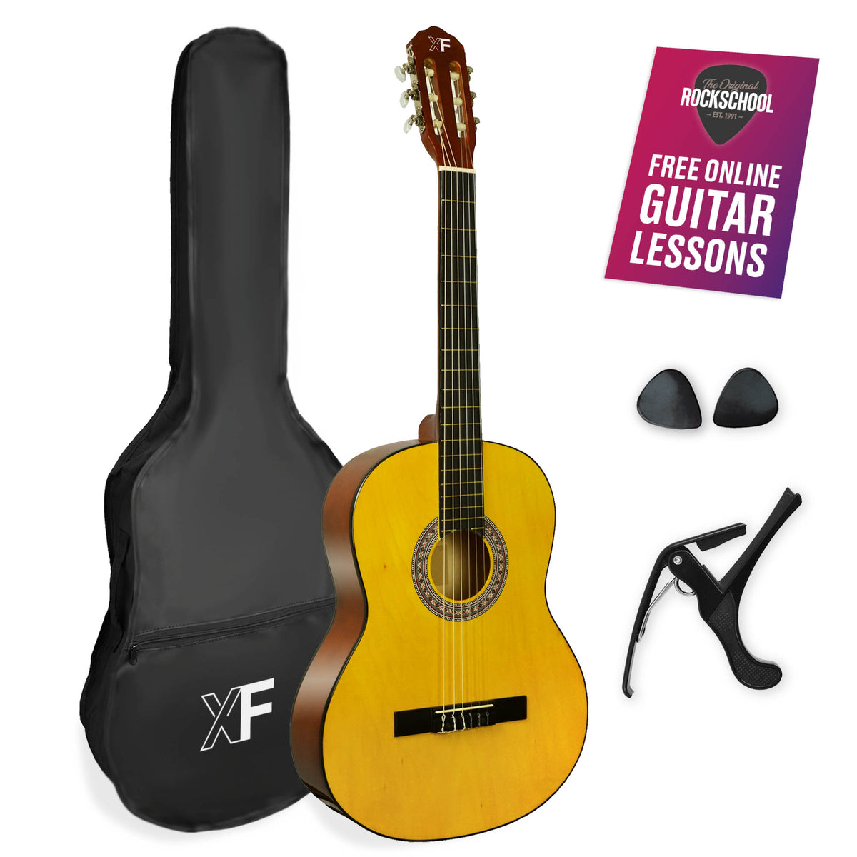 XF Full Size Classical Guitar Starter Pack
