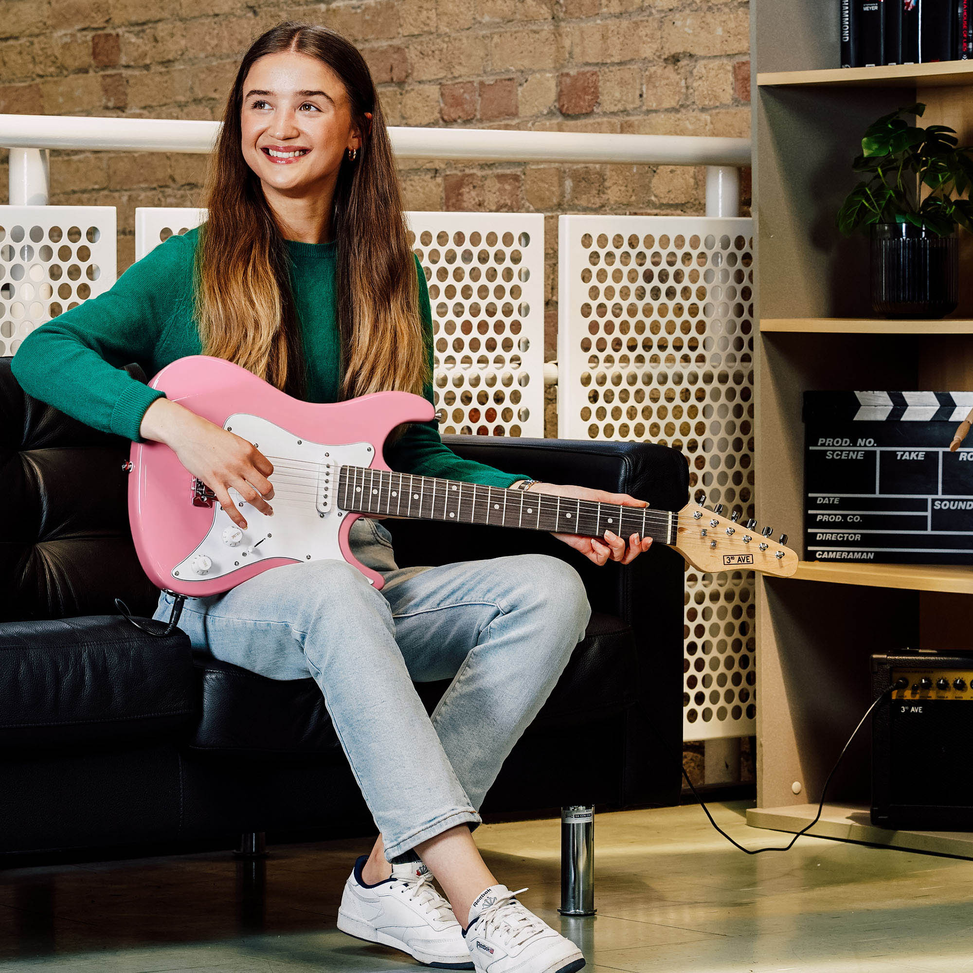 3rd Avenue 3/4 Size Electric Guitar Pack with Amp#Colour_Pink