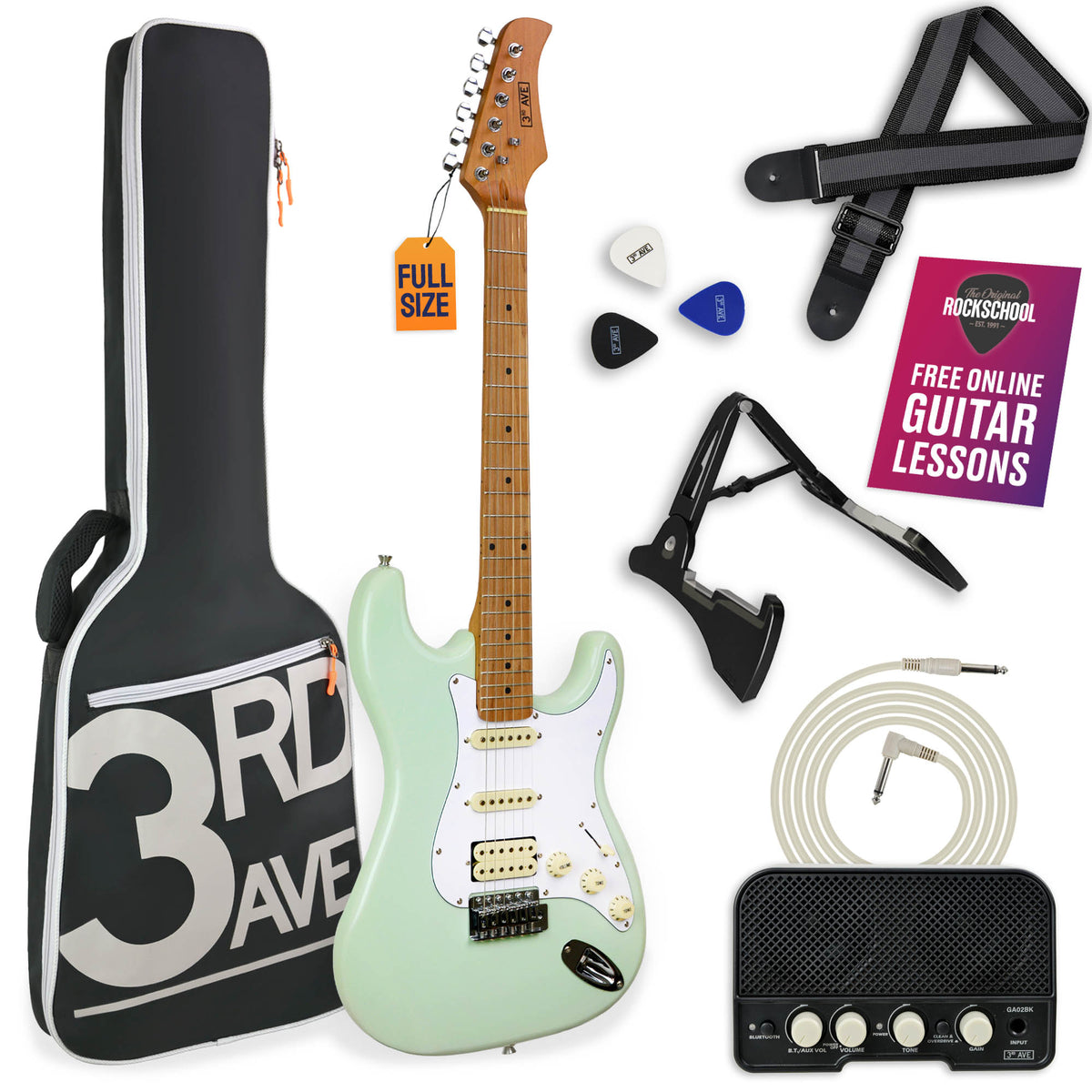 3rd Avenue Stateside Series Electric Guitar Pack - Liberty Green