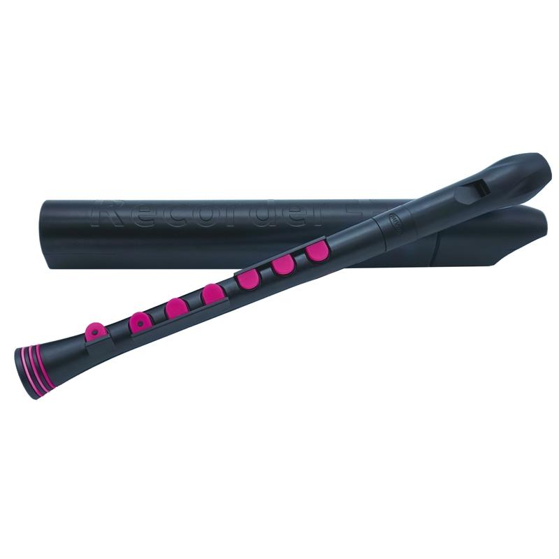 Nuvo Descant Recorder+ Recorders#Colour_Black with Pink