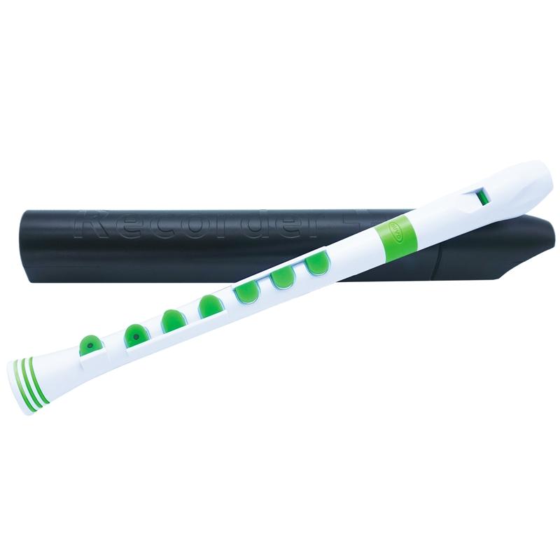 Nuvo Descant Recorder+ Recorders#Colour_White with Green