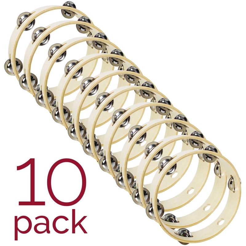 A-Star Pack of 10 Headless Tambourines - 8 inch Tambourines, Tambours and Drums