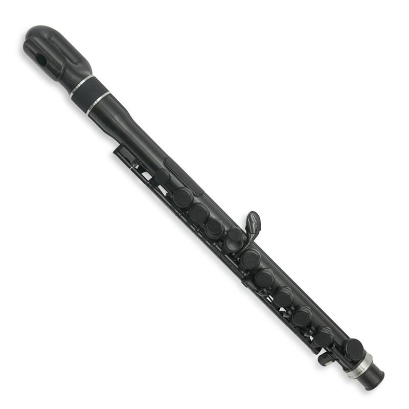 Nuvo jFlute White with Blue Flutes#Colour_Black with Silver