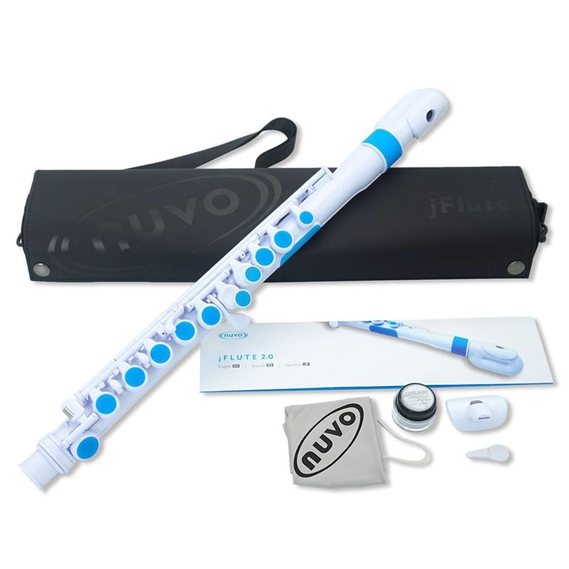 Nuvo jFlute White with Pink Flutes#Colour_White with Blue