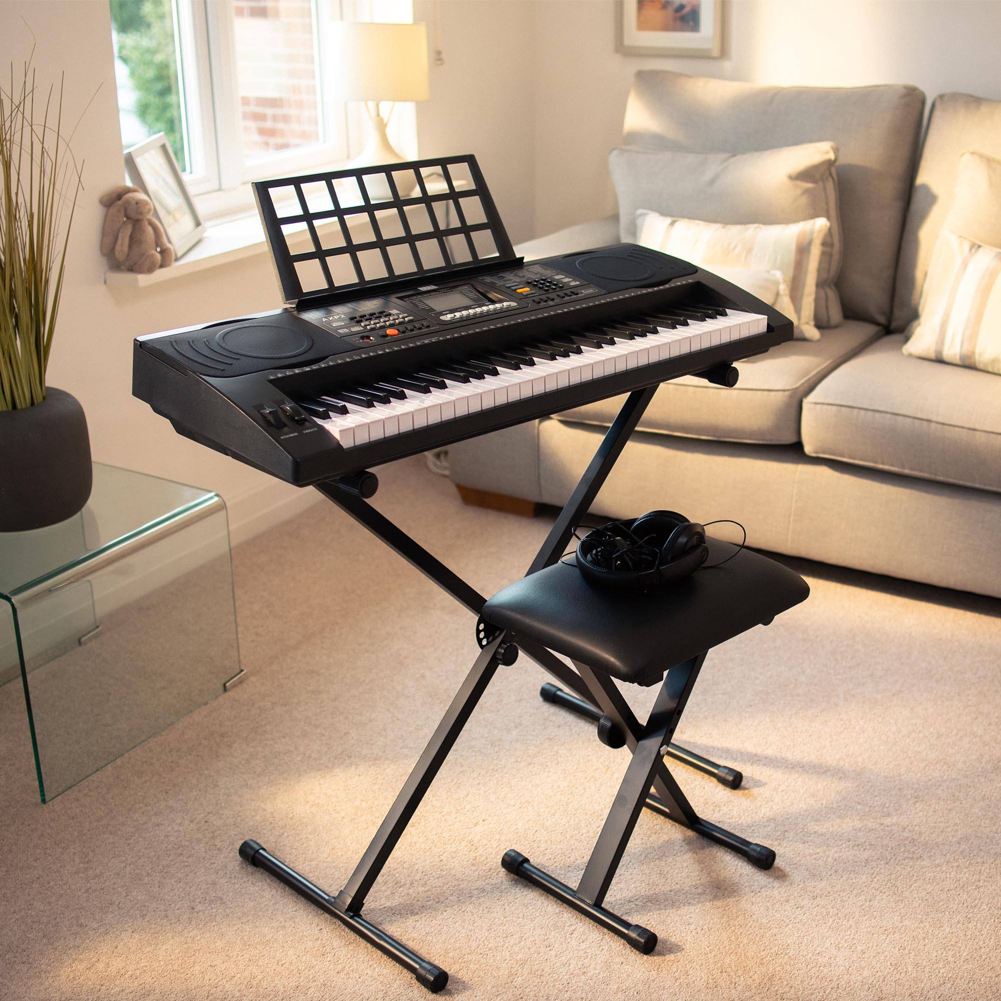 Axus AXP2 61 Note Touch Sensitive Electronic Keyboard Package