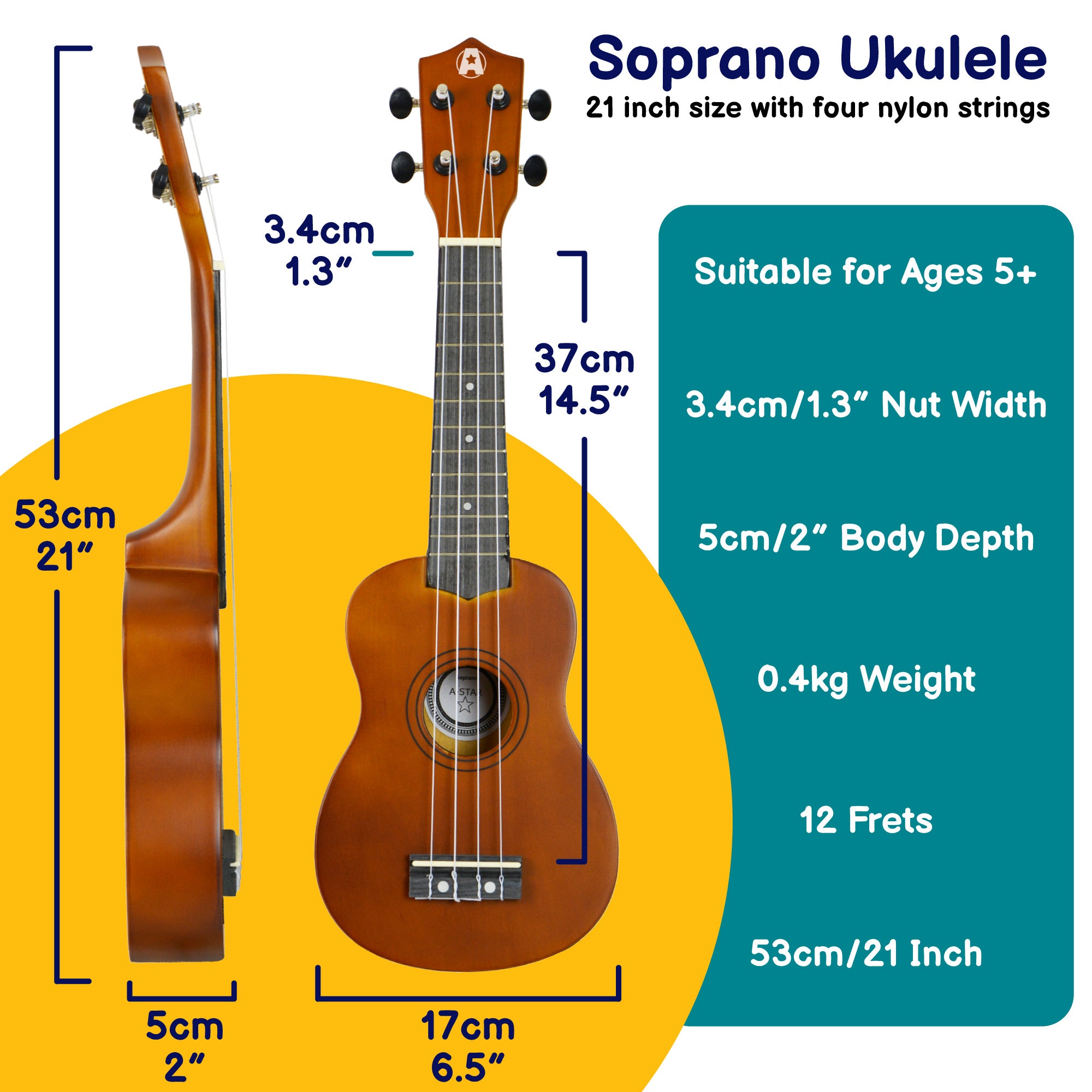 A-Star Ukulele Starter Pack Black Ukuleles#Colour_Natural