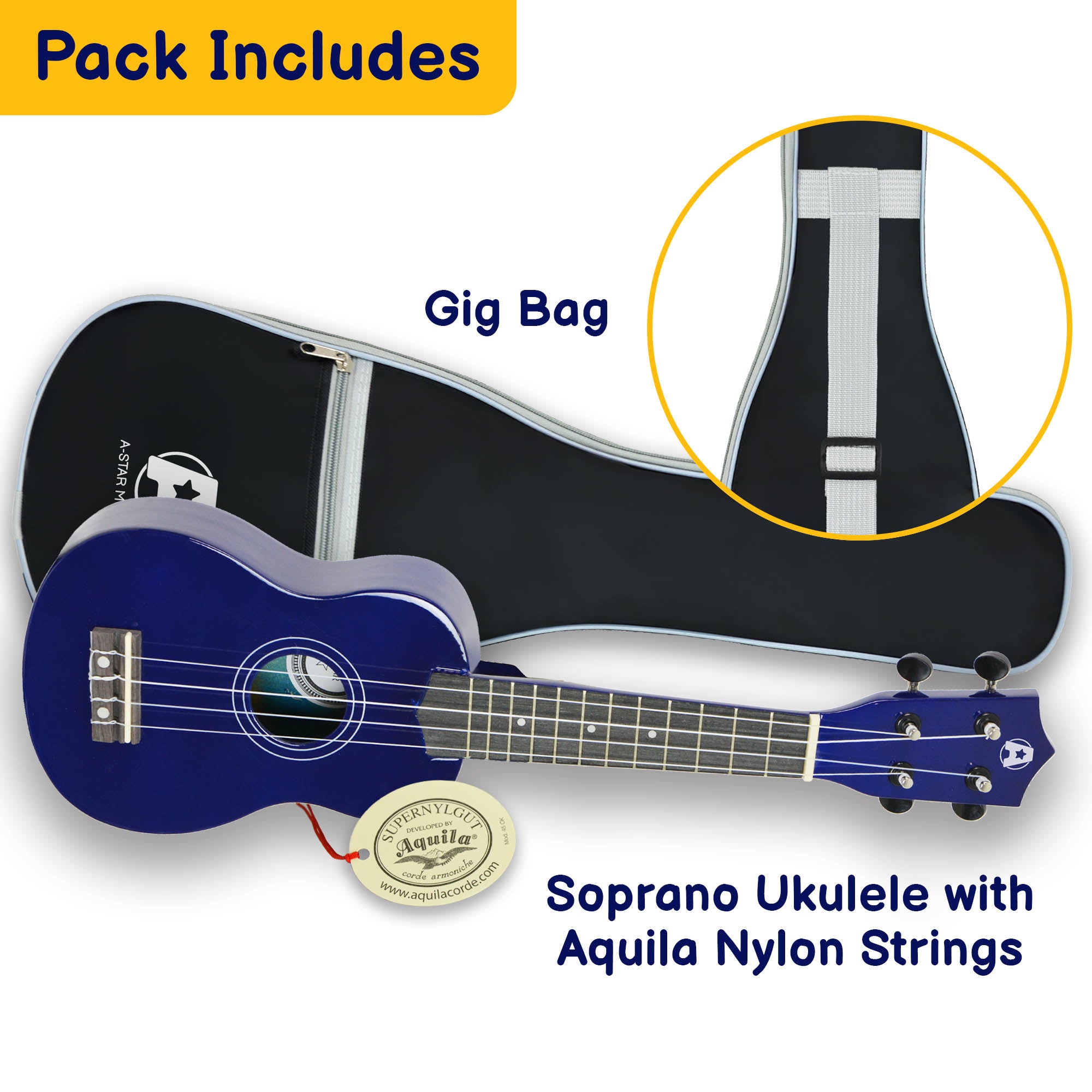 A-Star Ukulele Starter Pack Ukuleles#Colour_Blue