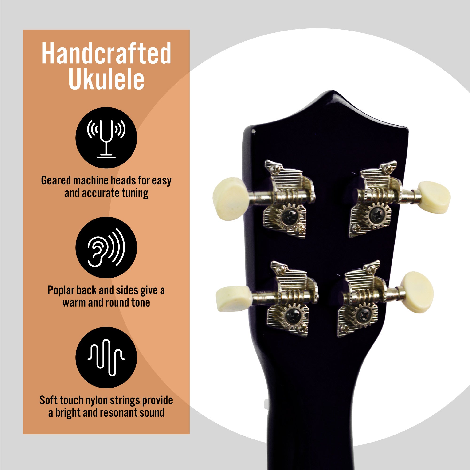 3rd Avenue Soprano Ukulele Ukuleles#Colour_Black