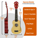 3rd Avenue Soprano Ukulele Natural Ukuleles