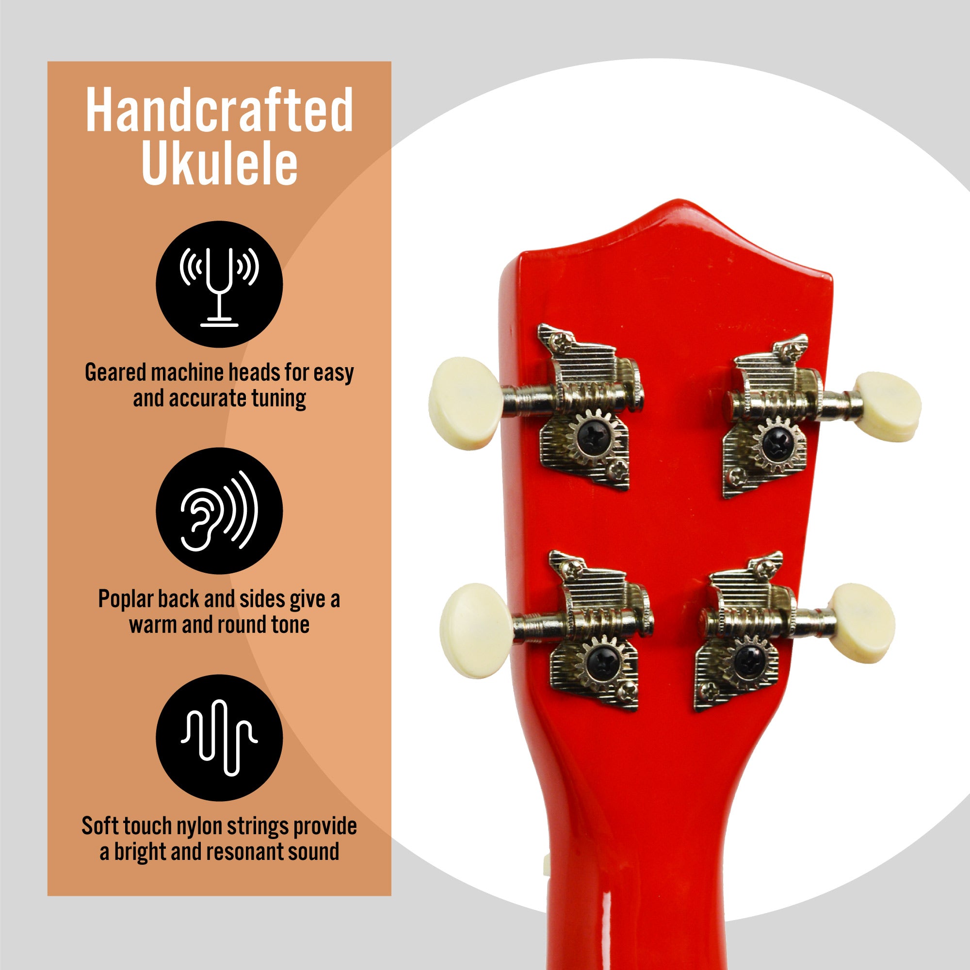 3rd Avenue Soprano Ukulele Ukuleles#Colour_Red