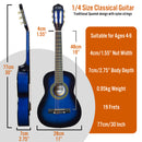 3rd Avenue 1/4 Size Classical Guitar Pack Blueburst Classical Guitars