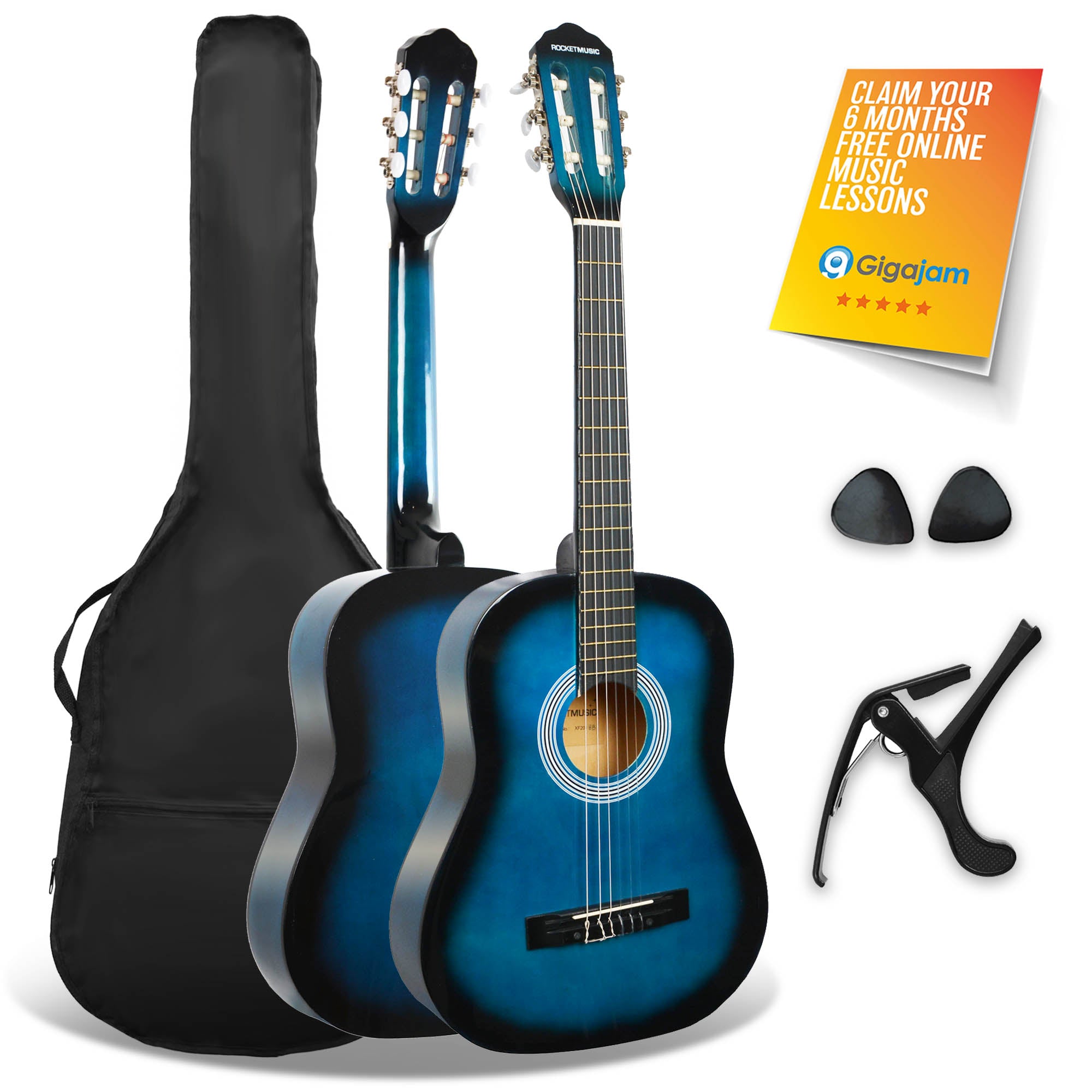 XF 3/4 Size Classical Guitar Pack Blueburst Classical Guitars#Colour_Blueburst