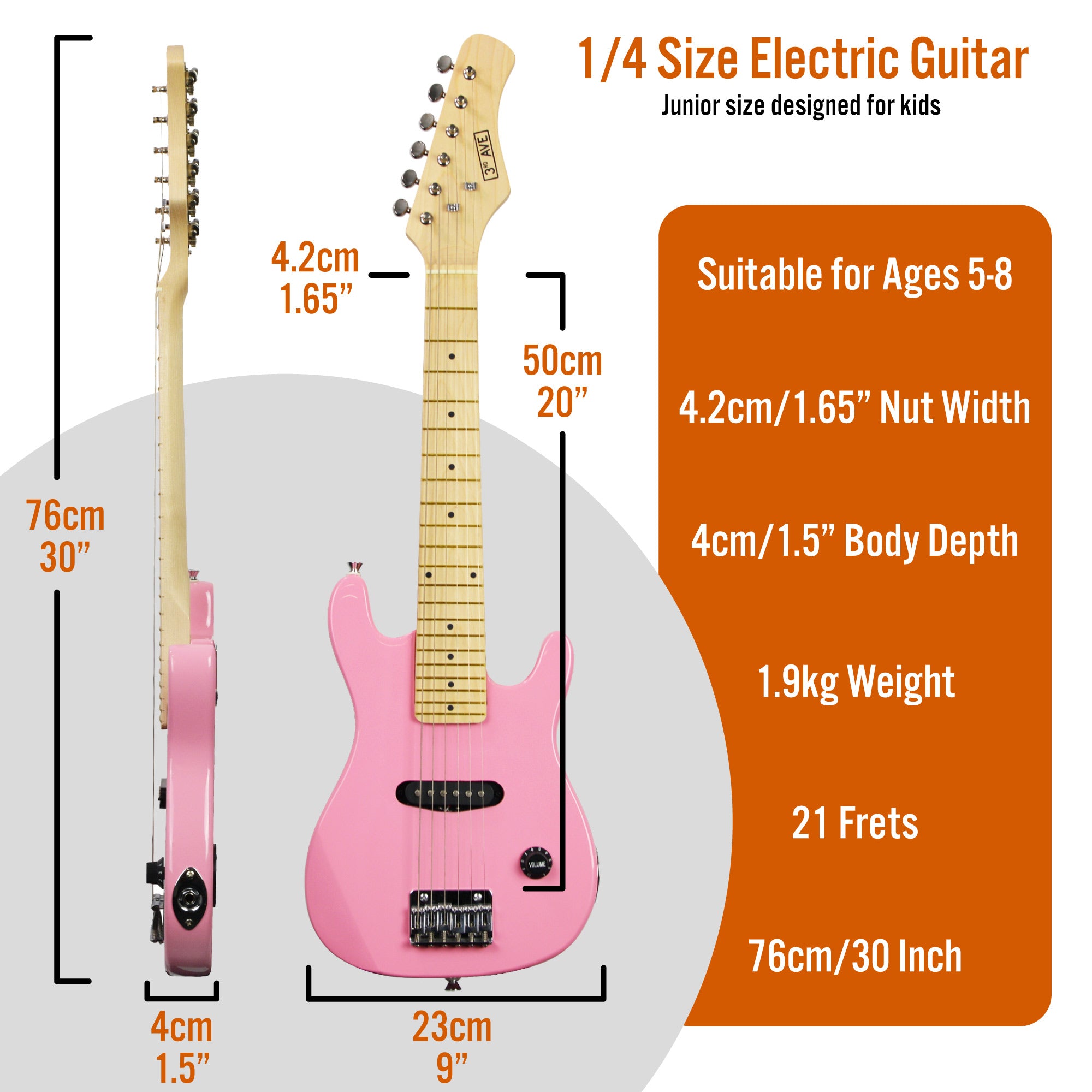 3rd Avenue Junior Electric Guitar Pack Electric Guitars#Colour_Pink