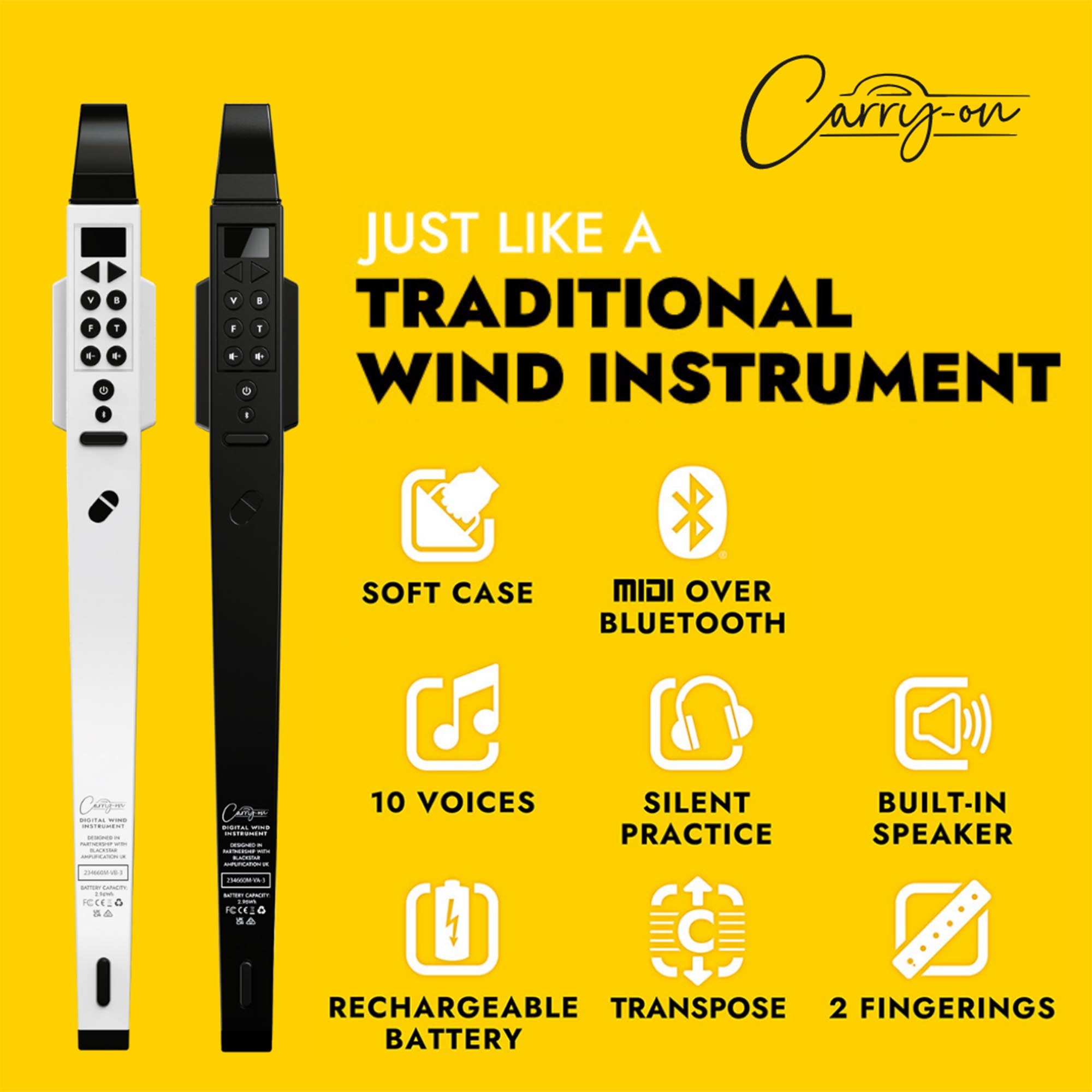 Carry-On Digital Wind Instrument - Black