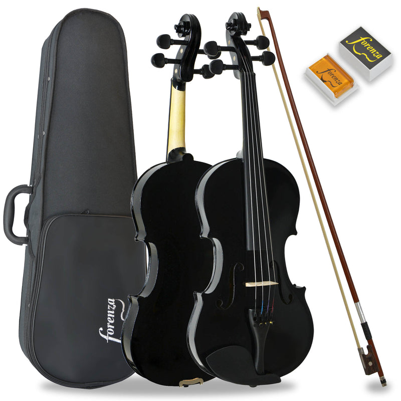 Forenza Uno Series Full Size Black Violin Outfit