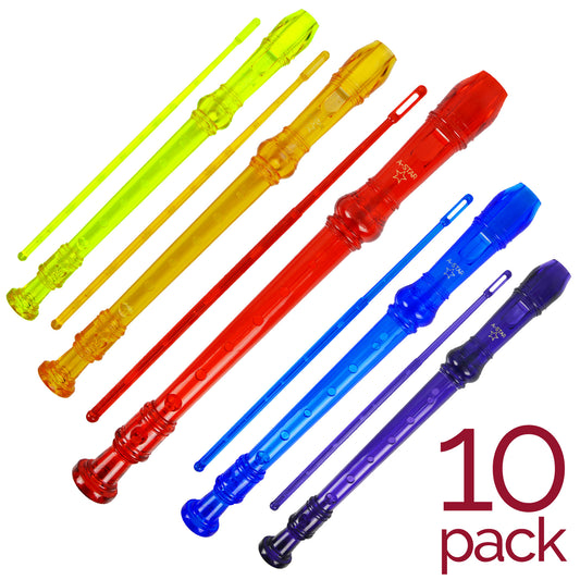 A-Star Descant Plastic Colour Recorder Pack Pack of 10 Recorders#Size_Pack of 10