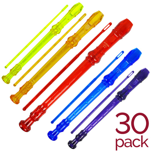 A-Star Descant Plastic Colour Recorder Pack Pack of 10 Recorders#Size_Pack of 30