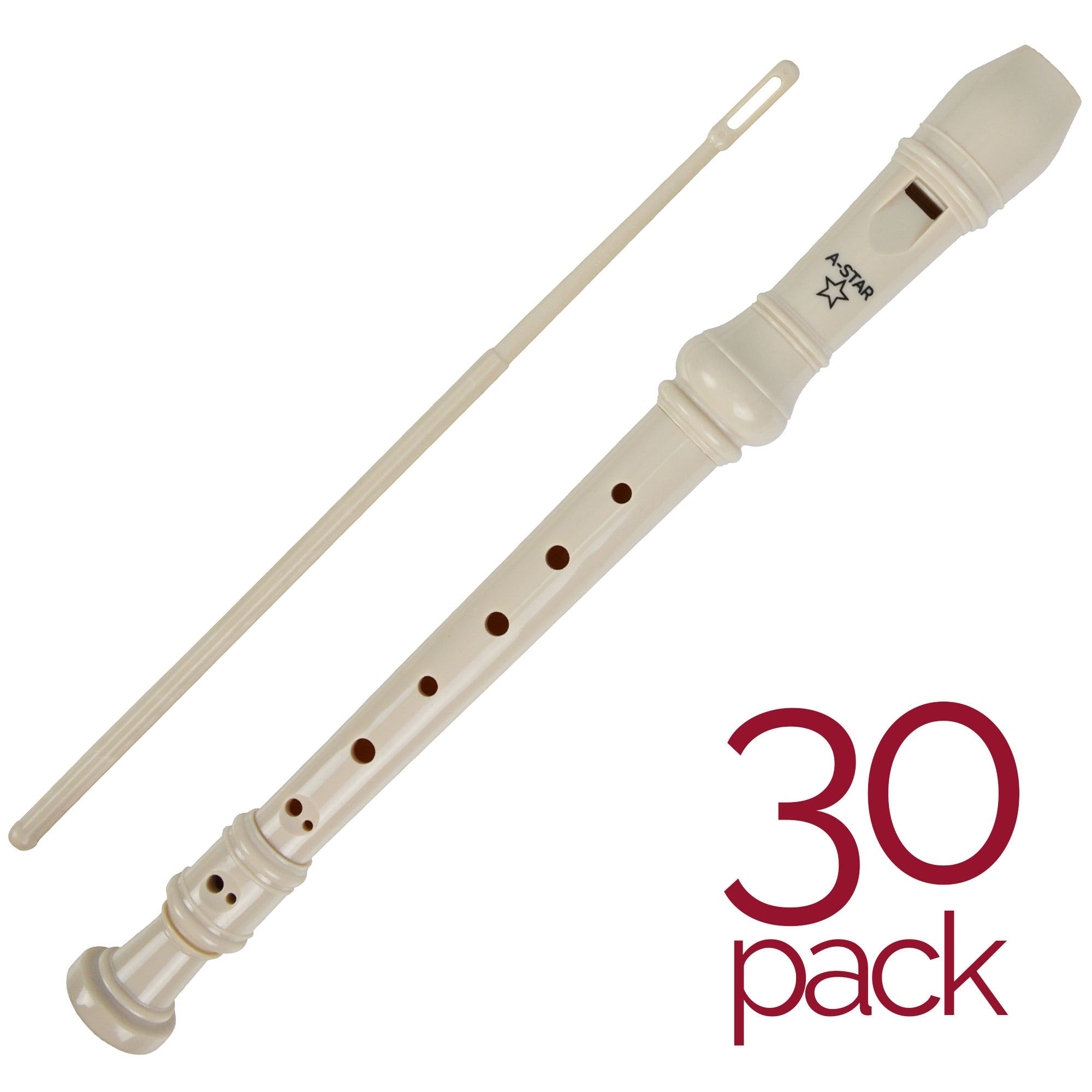 A-Star Descant Plastic Beige Recorder Pack Recorders#Size_Pack of 30
