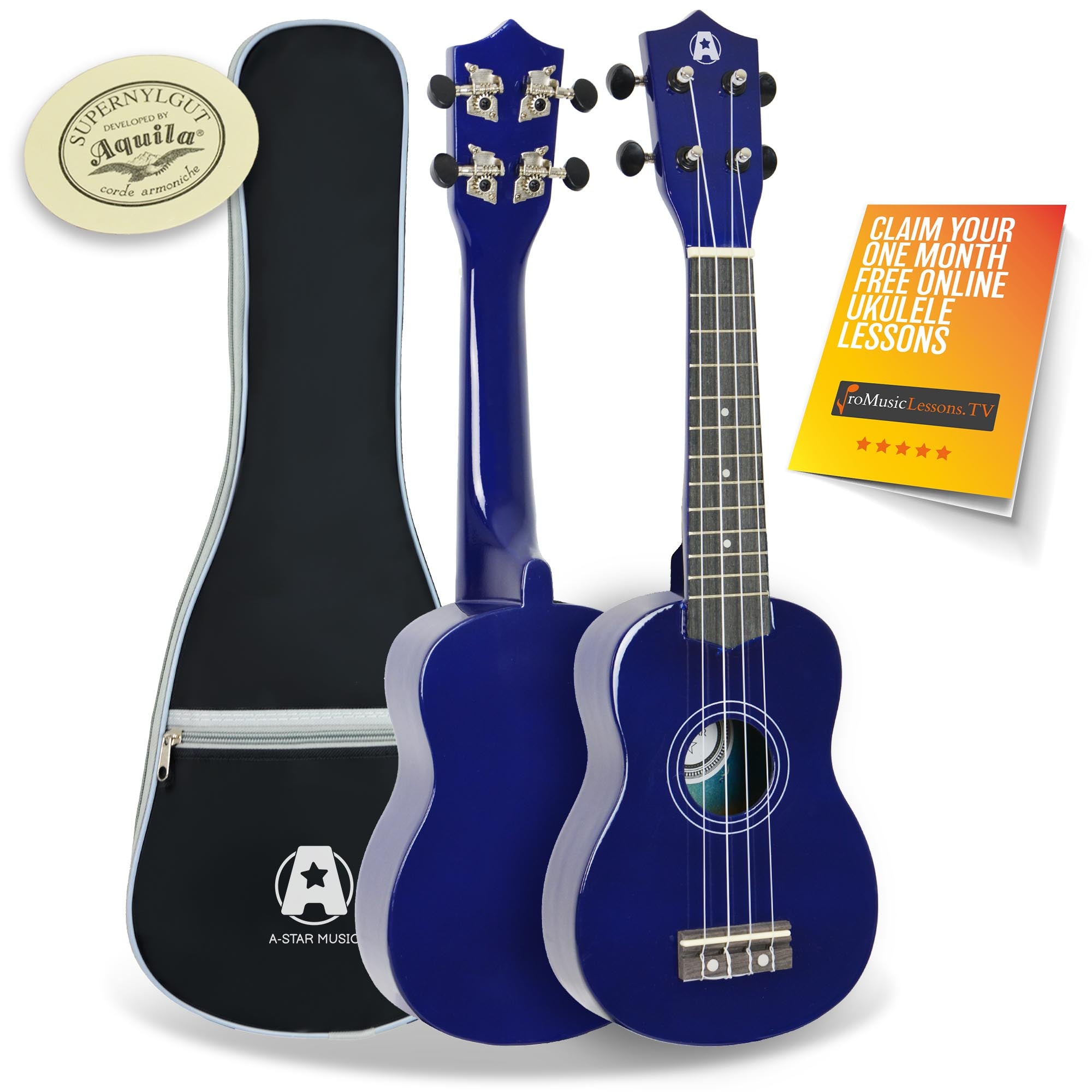 A-Star Soprano Ukulele With Bag Ukuleles#Colour_Blue