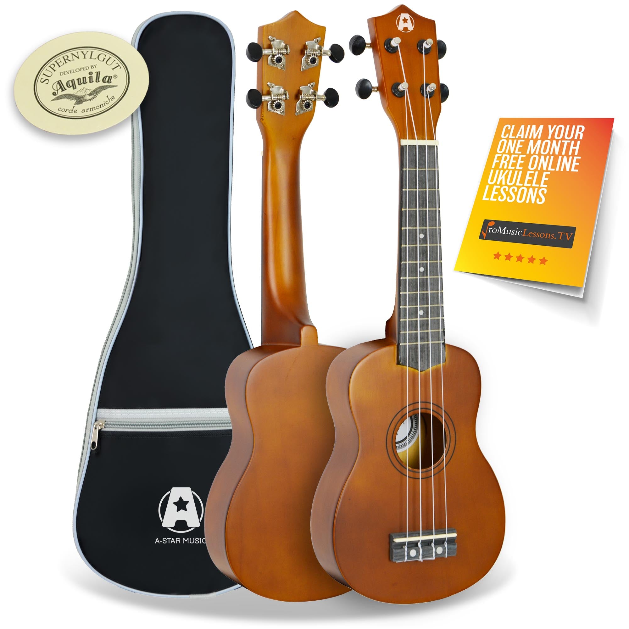 A-Star Soprano Ukulele With Bag Ukuleles#Colour_Natural
