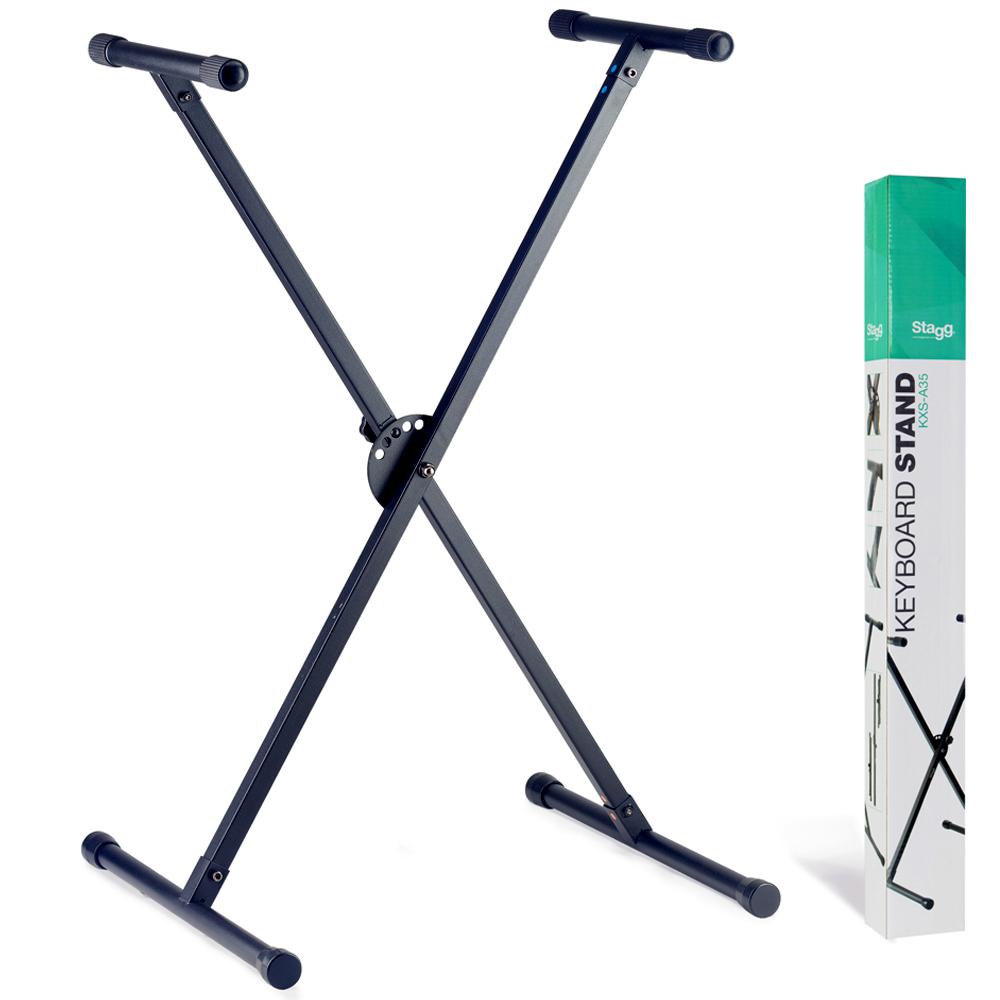 Stagg KXS-A35 height adjustable X-style keyboard stand in black