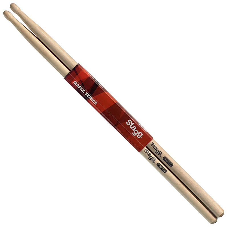 Stagg SM7A 7A Maple Drum Sticks - Wooden Tip - Pair Beaters, Mallets and Sticks