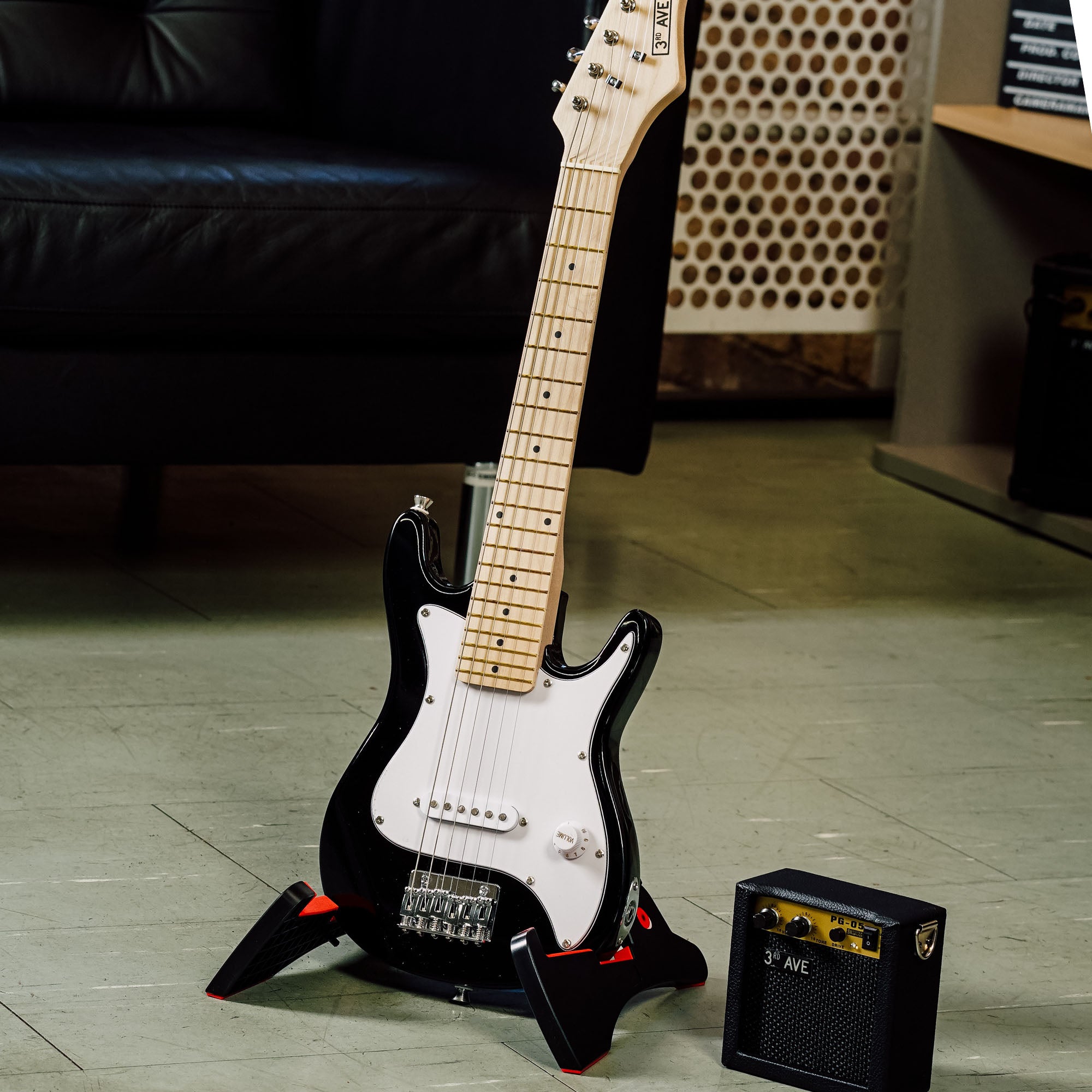 3rd Avenue Junior Electric Guitar Pack Pink Electric Guitars#Colour_Black and White